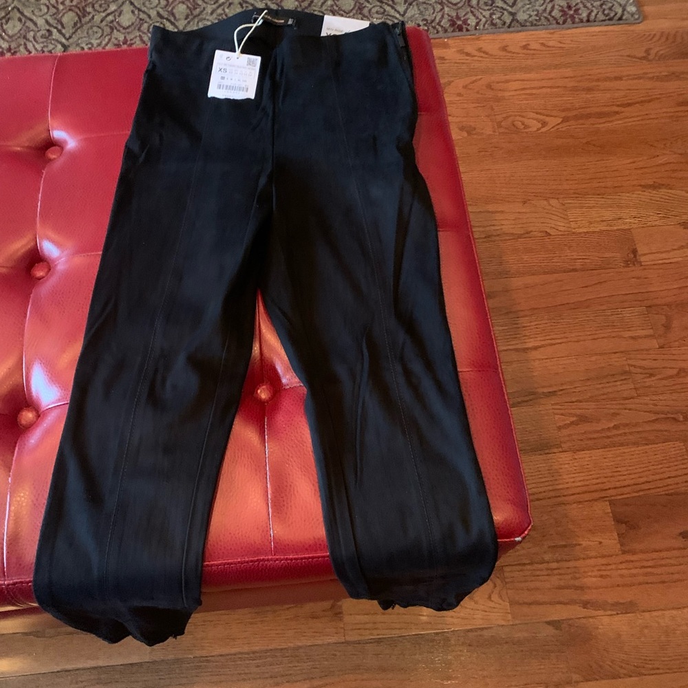 Zara suede pants side zip